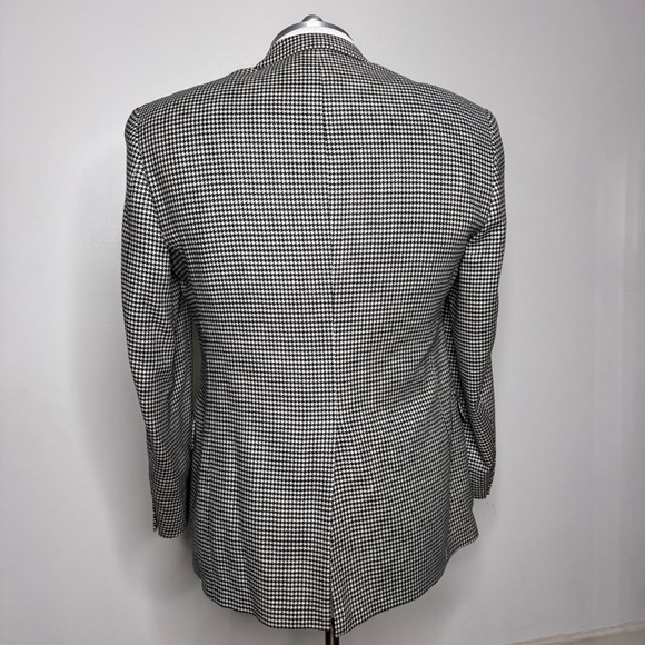 Hart Schaffner‎ & Marx Mens Vintage Houndstooth Blazer Jacket 43L Wool - Picture 2 of 12